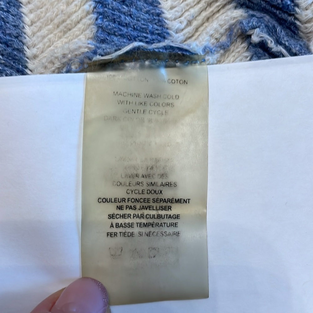 Margaret O’Leary Stripped Hoodie Size Small Thumb Holes Pocket Drawstring Bottom - Picture 10 of 12